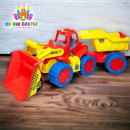 Kiddie Castle Jumbo Big Size Non Electric Loader JCB with Trolley Long Vehicle