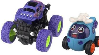 KavyaTanishq Unbreakable Combo Mini monster Truck & helicopter Toys for kids pack of -2