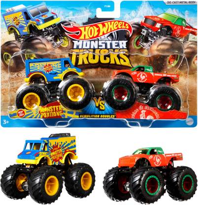 HOT WHEELS Monster Trucks Demolition Doubles 1:64 Scale,2 Monster Trucks