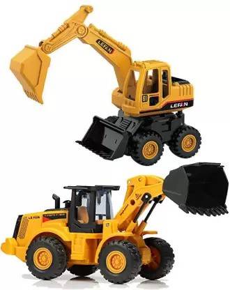 SR Toys Pack of 2 Exclusive Collection of Construction Construction Crane Truck Toys