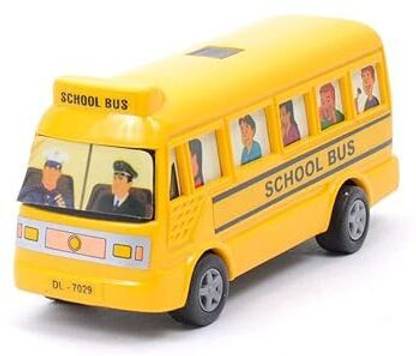JMD Enterprises Mini Bus Yellow Pull Back Action Toy For Kids