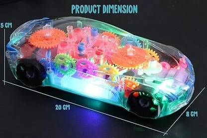 JR CLUB Transparent Concept Racing Car with 3D Lights & Music for Kids