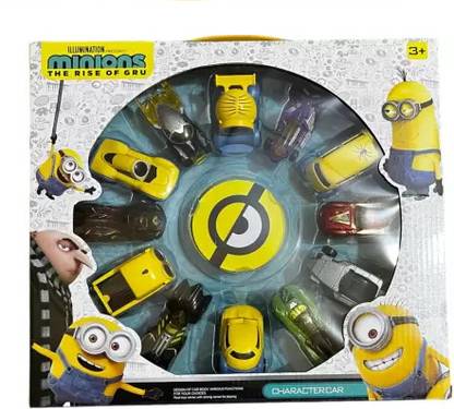 lilheaven Minions Character Cars Toy, 12 Pcs Cars Push-N-Go For Kids
