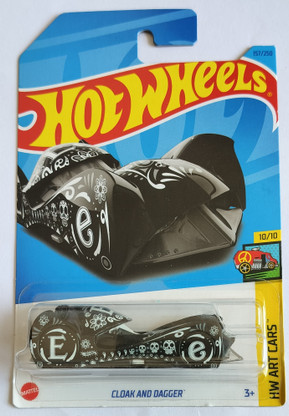 Hot Wheels Cloak And Dagger Schwarz/Weiß 1:64 – In KLAS Schutzhülle, HW Art Cars 2023 Serie