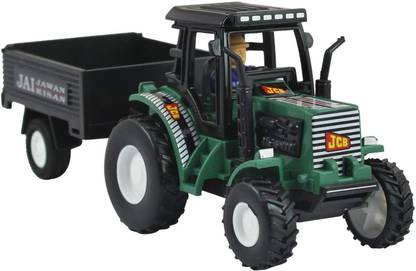 YUIOP - Tractor With Trolley - Pull Back Spring Action Tractor Toy - No Battery
