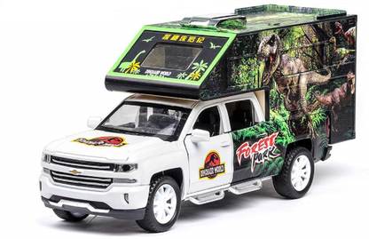 KTRS 1:32 Dinosaur Transport Vehicle Light Sound Doors Open Alloy Pull Back Toy