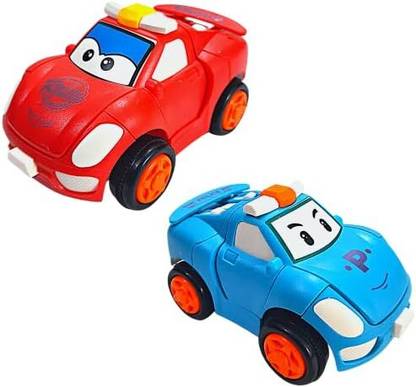 Kart In Box Mini Transformer Toy - Friction Powered - Red & Blue