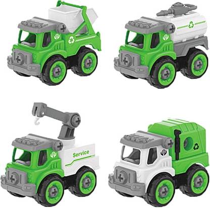 mnr DIY Assemble Disassemble Construction Crane Truck with Screwdriver Toy for Kids