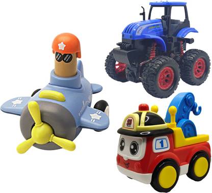 Vaniha Unbreakable Four-Wheel Drive Friction Powered Diecast Toy Set-J27
