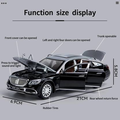 Akvanar 1:24 Mercedes Maybach S680 Diecast Alloy Metal Car Sound Light[Pack of -1]
