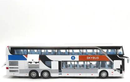 Dherik Tradworld 1:32 Scale Diecast Double Decker Sightseeing Airport Bus Toy Vehicle