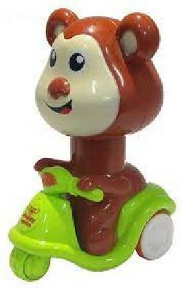 Gedlly MOTO Push head & down see wheels spin monkey motorcycle toy for kids M23