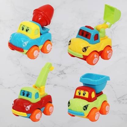 AK10ZONE 4 PCS Toy Trucks Toddler Boy Toys, 4WD Friction Power Car Toys