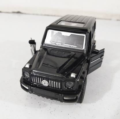 kuchuk Metal Thar Black Car With Openable Doors And Back With Pull Back Function