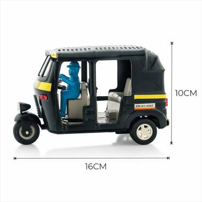 TECHZAGE Auto Rickshaw Toy for Kids Pull Back Action Mini Auto Rickshaw Mini for Kids