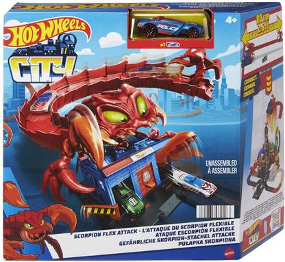 HOT WHEELS Track Set Adjustable Track ,City Scorpion Flex Attack