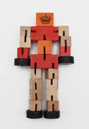 justhandmade Wooden Toys - Robot Car - Twist Puzzle | Cube Robot Toy | Learning Toy For Kids