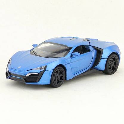 Toyvala 1:24 Scale LYKAN HYPERSPORT Pull Back Die Cast Car Model with Lights and Sound