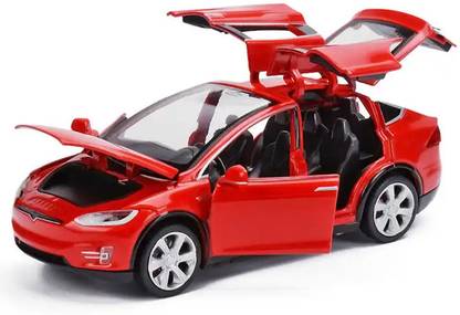 SKTOYZONE Diecast toys car 1:32 Tesla model x alloy car model with sound and light