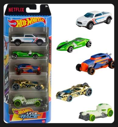 HOT WHEELS HW LET'S RACE NETFLIX PACK OF 5,DIE-CAST TOY CAR