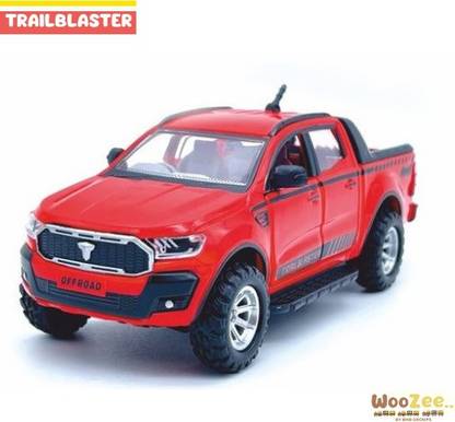 WooZee TRAILBLASTER PICKUP TRUCK Miniature Pull Back Truck with Doors Openable