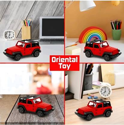 Zenex store Metal Open Body 4x4 Thar Jeep Wrangler Model Car with Open The Door Opened Trunk