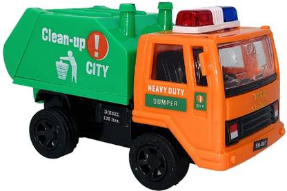Shinsei Pull Back Spring Action Garbage Clean Up City Truck Vehicle Toy
