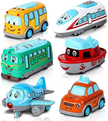 SOPALI Car series set 6 pc ,ship, train.air plane & bus mix toy for kids