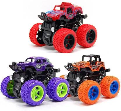 XORTIC 3 pack Monster truck cars,push and go toy trucks