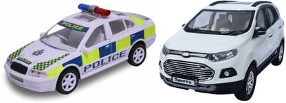 centy Sports Echo Car And UK Police Car - Pull Back Toy - (Pack of 2, Multicolor)