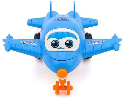 Orelius Fire Robot Aeroplane Pull and Push Back Friction Toy Kids Vehicle