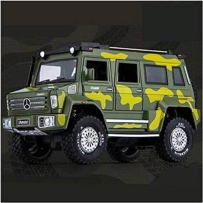 Kidziit Mercedes-Benz Unimog U5000 Camouflage Model 1:28 Die Cast Car