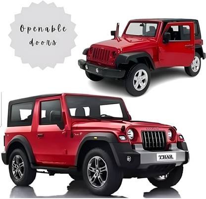 Zenex store Thar car Diecast Metal Toy for Kids Pull Back Openable Doors Light Music