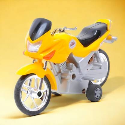 SARASI Pull Back Yellow Bike Karisma Toy Scale Model Mini Creations Collectable [yellow]