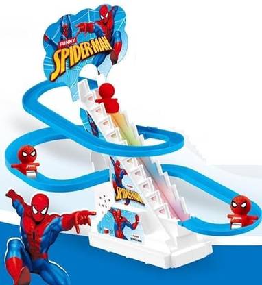 PSV TOYS Spider Man Climbing Toys,Electric Spider Man Chasing Race Track Game Set