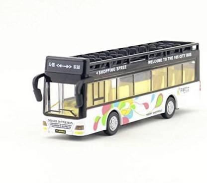 LIBRA Die cast Pull Back Toy Bus Alloy Open Bus Vehicle with Openable Door Sound-Light