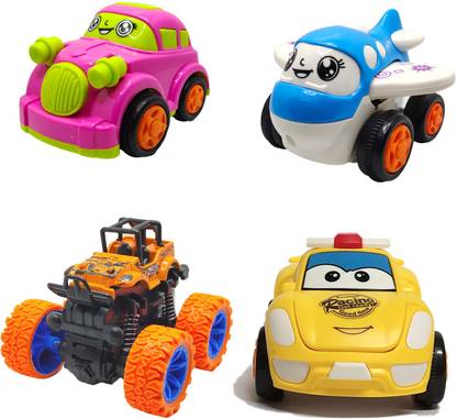 Jo Baby Unbreakable Friction Powered Toy Car, Helicopter, Robot Car & Monster Car