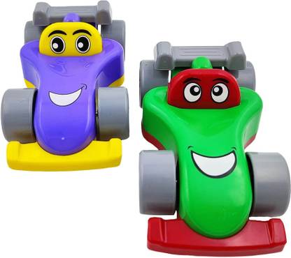 zokato My First Cartoon Car Free Wheel Unbreakable Push and Go Toy Play Set for Kid