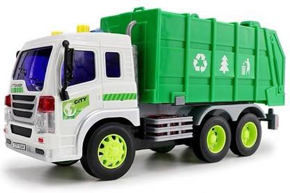 Dherik Tradworld Garbage Truck Toys with Light and/Sound Friction Powered Trash Car