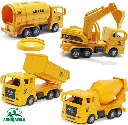 ARNIYAVALA Construction Vehicle Set of 4 Toy Trucks Simulation Excavator Dump Trucks