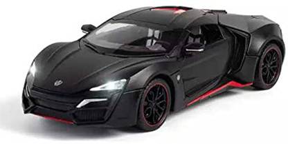 Toyvala Pull Back 1:24 Scale LYKAN HYPERSPORT Die Cast Car Model with Lights and Sound