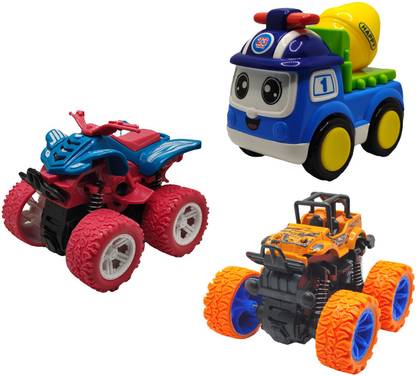 Vaniha Unbreakable Four-Wheel Drive Friction Powered Diecast Toy Set-I24