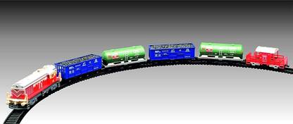 A R ENTERPRISES Plastic Train with Coaches & Railway Track, Train Toy Track Set for Kids