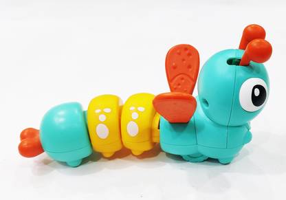 Dhinchak Key Operated Crawling Moving Caterpillar Toy for Kids (1 Pc Random Color)