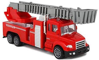 TECHZAGE Realistic Fire Brigade Rescue Service Toy Truck with Movable Stand and Ladder