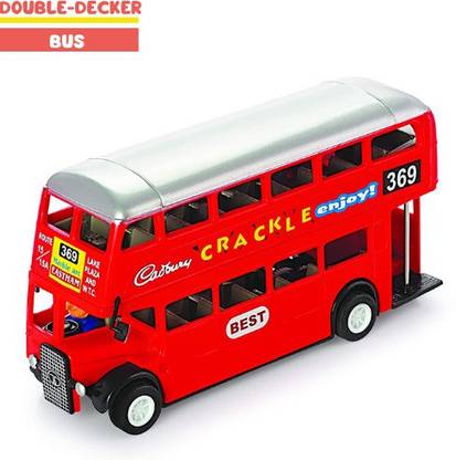 WooZee DOUBLE-DECKER BUS Miniature Pull Back Bus with Doors Openable