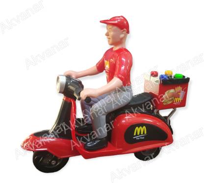 Galactic Unbreakable Food Delivery Scooter with Light and Sound Pull Back Sound