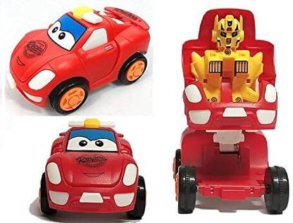 Space Age Mini Pull Back Racing Car to Transformer Robot Toy for Kids
