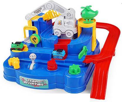 IndusBay Car Adventure Toys Car Race Track Toys with 2 Vehicle Puzzle Educational Toy