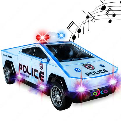 Toyco Police Car with Lights, Music and Siren Sound Friction Powered Toy Car for Kids